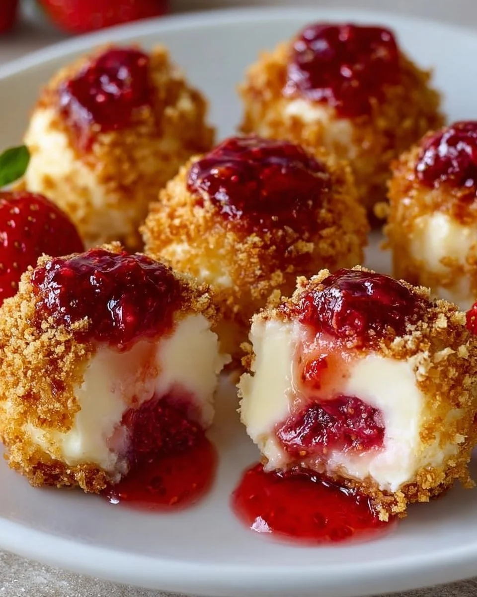 Bouchées Cheesecake Fraise Croquantes