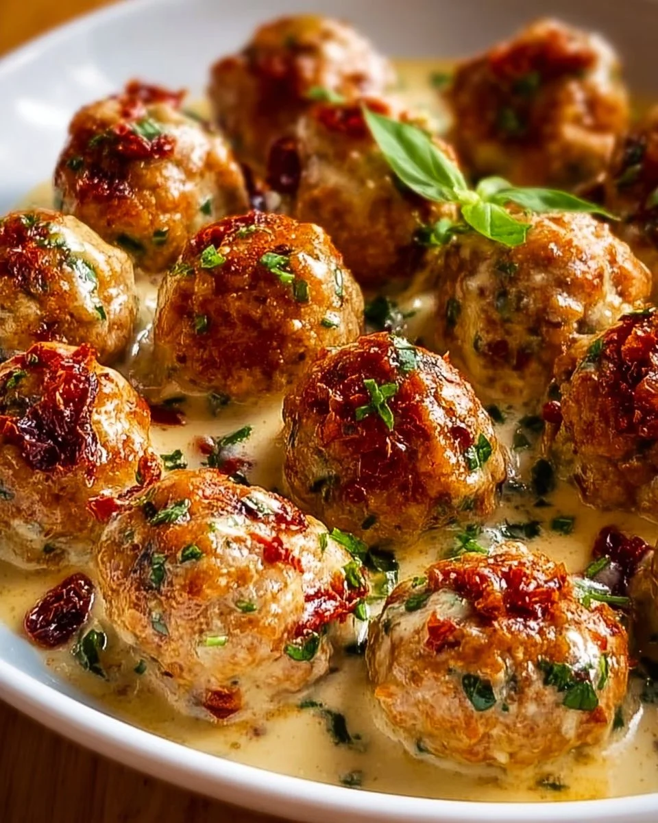 Boulettes de poulet crémeuses à tomates séchées