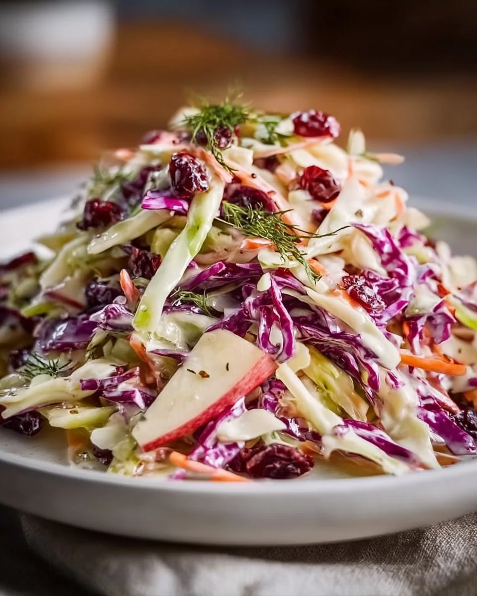 Cabbage Salad with Cranberries and Apples
