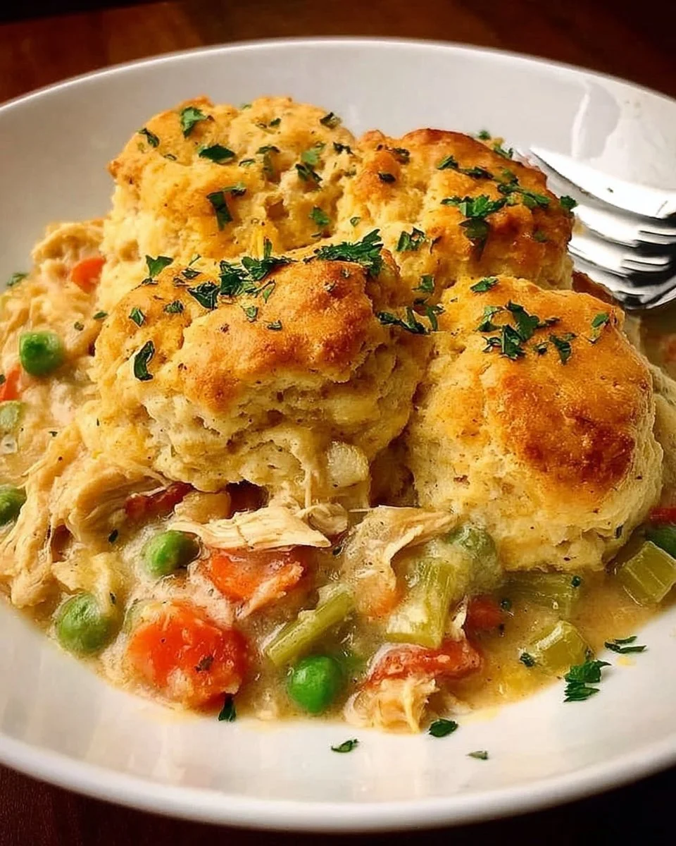 Cobbler de poulet et biscuits