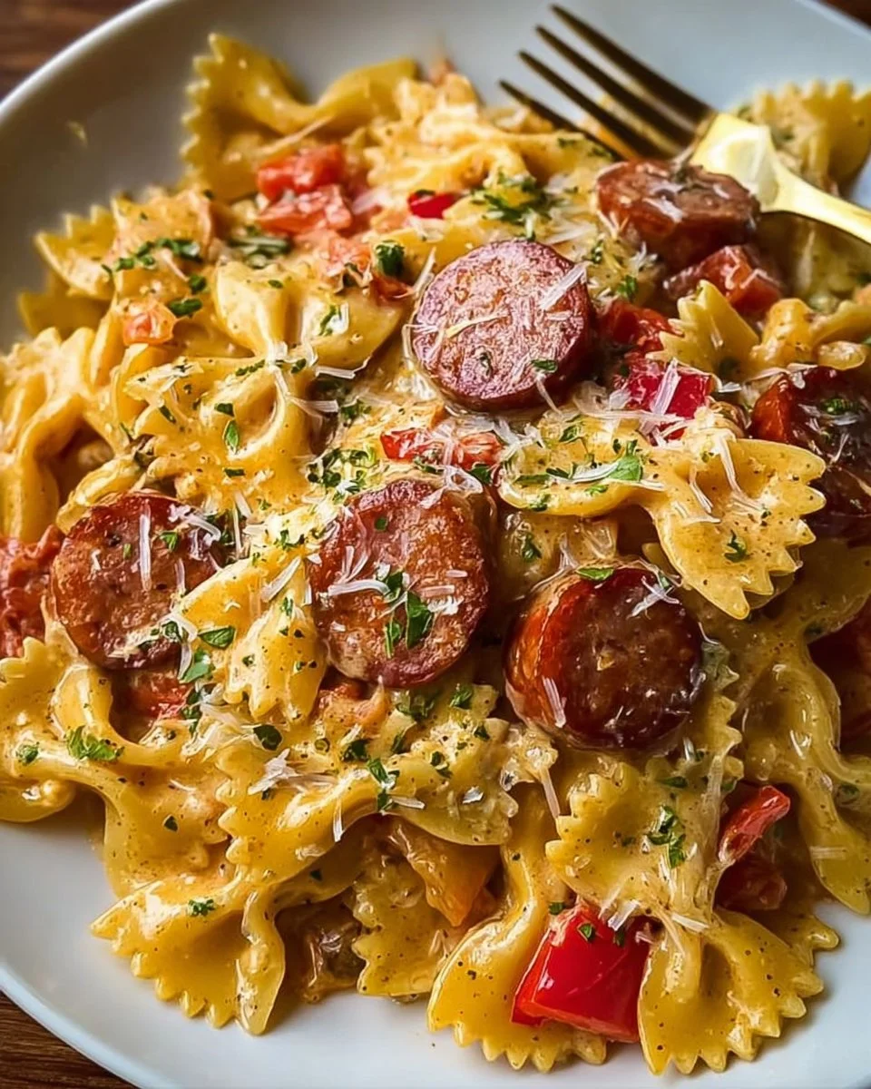 Pâtes Crémeuses à la Saucisse Cajun