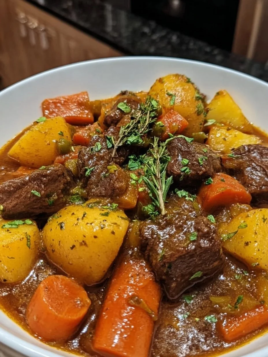 Beef stew with potatoes and carrots