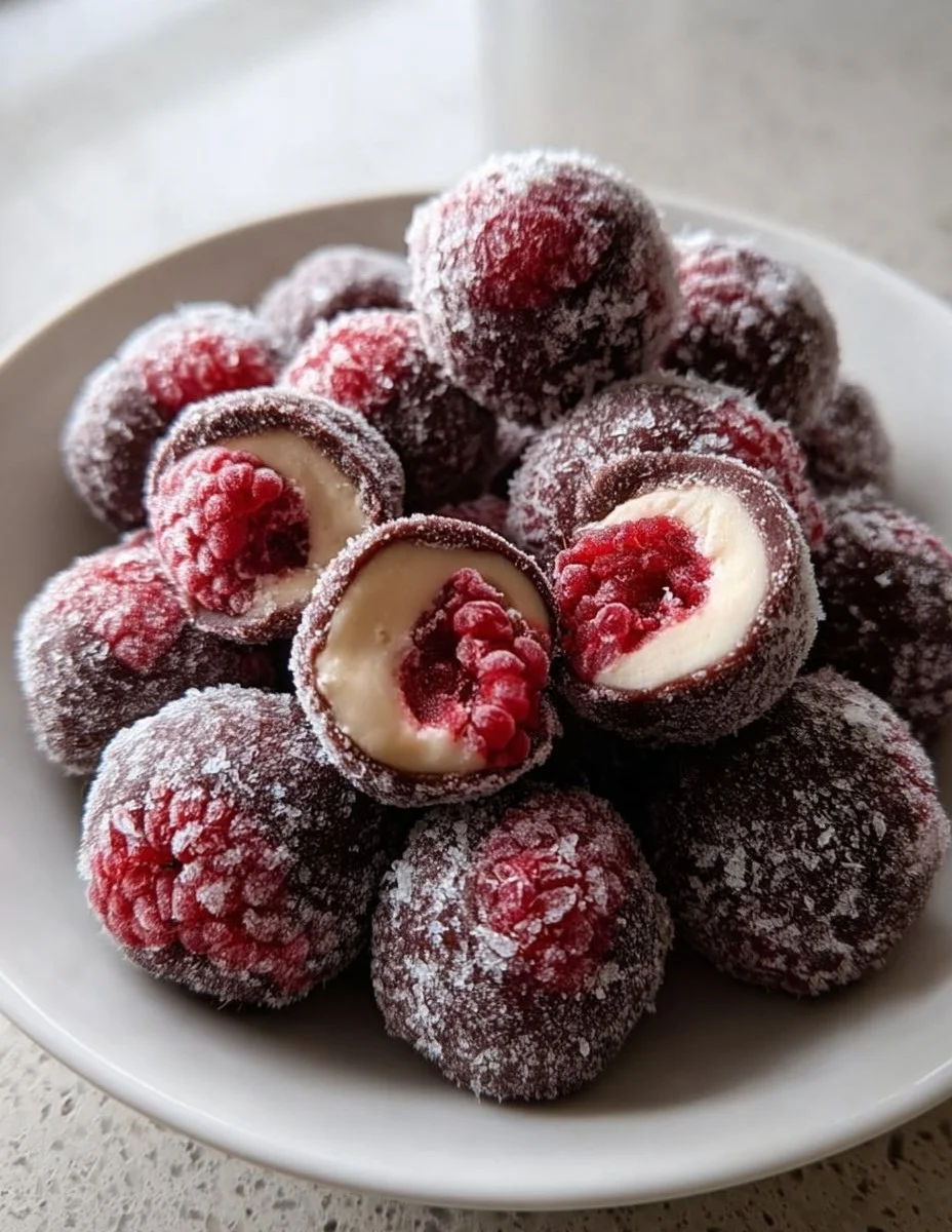 Bouchées glacées framboise chocolat faciles