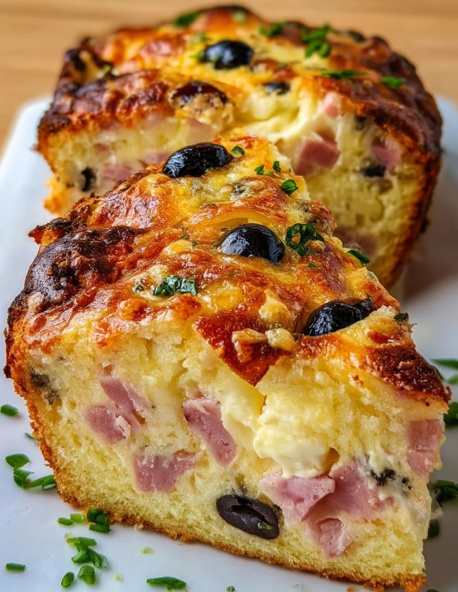 Cake salé jambon olives fromage moelleux et simple