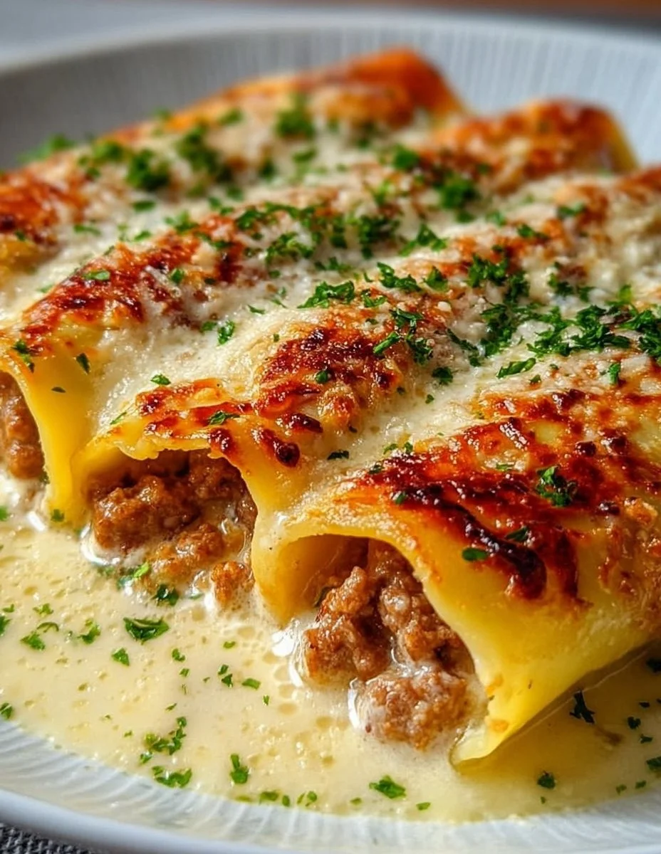 Cannellonis à la viande et sauce béchamel