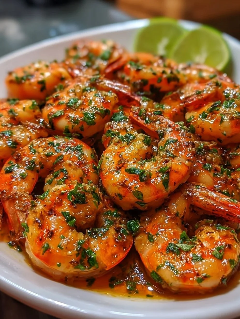 Crevettes vapeur citron vert & herbes