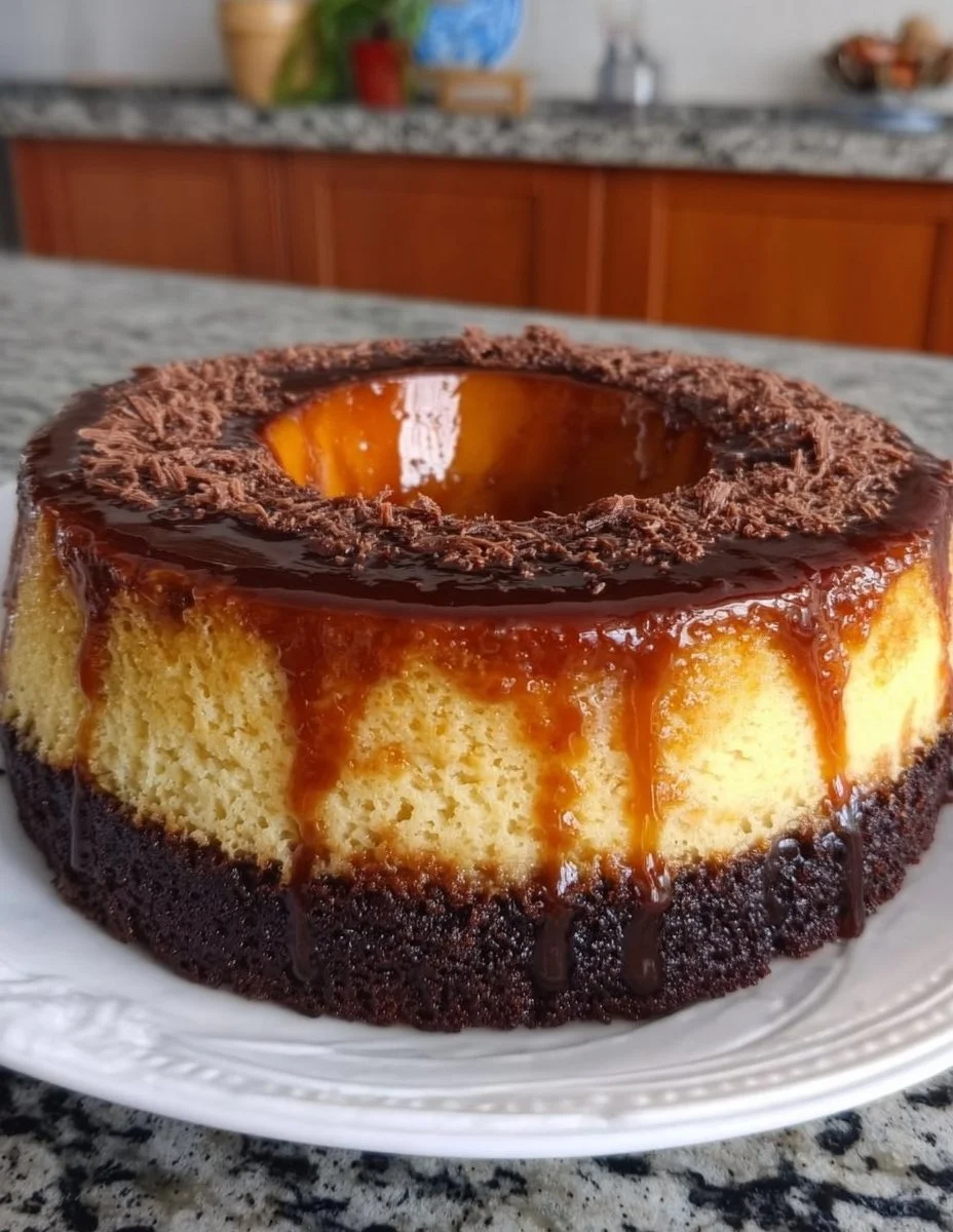 Gâteau Flan Caramel & Chocolat