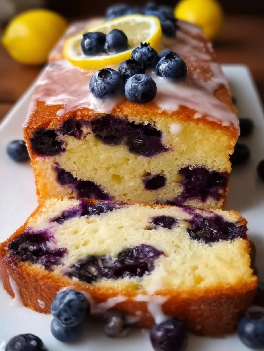 Gâteau moelleux au citron et aux myrtilles