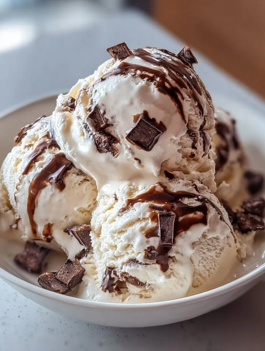 Glace vanille aux pépites de chocolat
