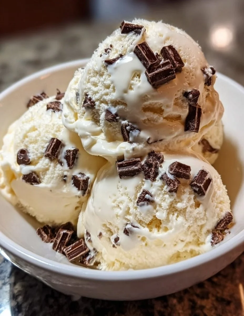 Glace vanille aux pépites de chocolat