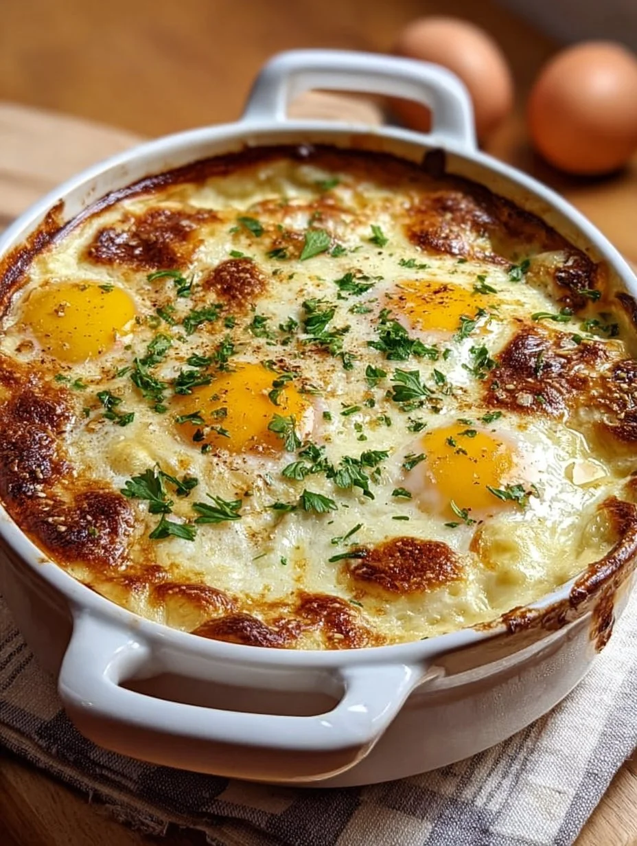 Gratin d’œufs au fromage familial et fondant