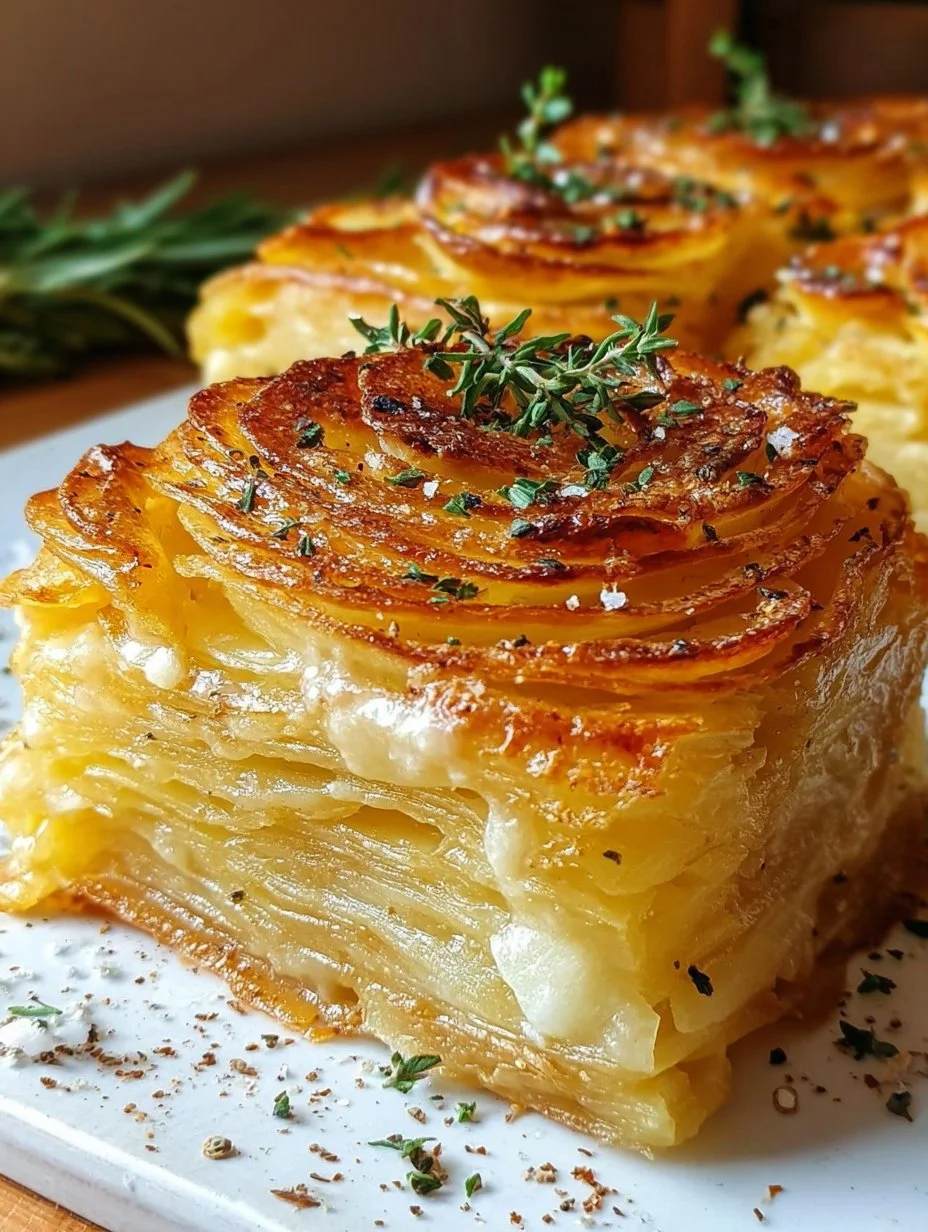 Millefeuilles de Pommes de Terre Croustillants au Fromage