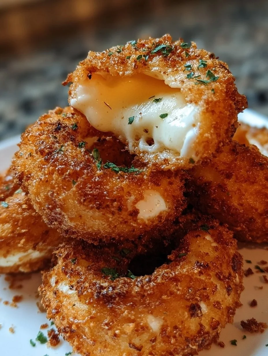 Onion Rings Farcis au Fromage Croustillant
