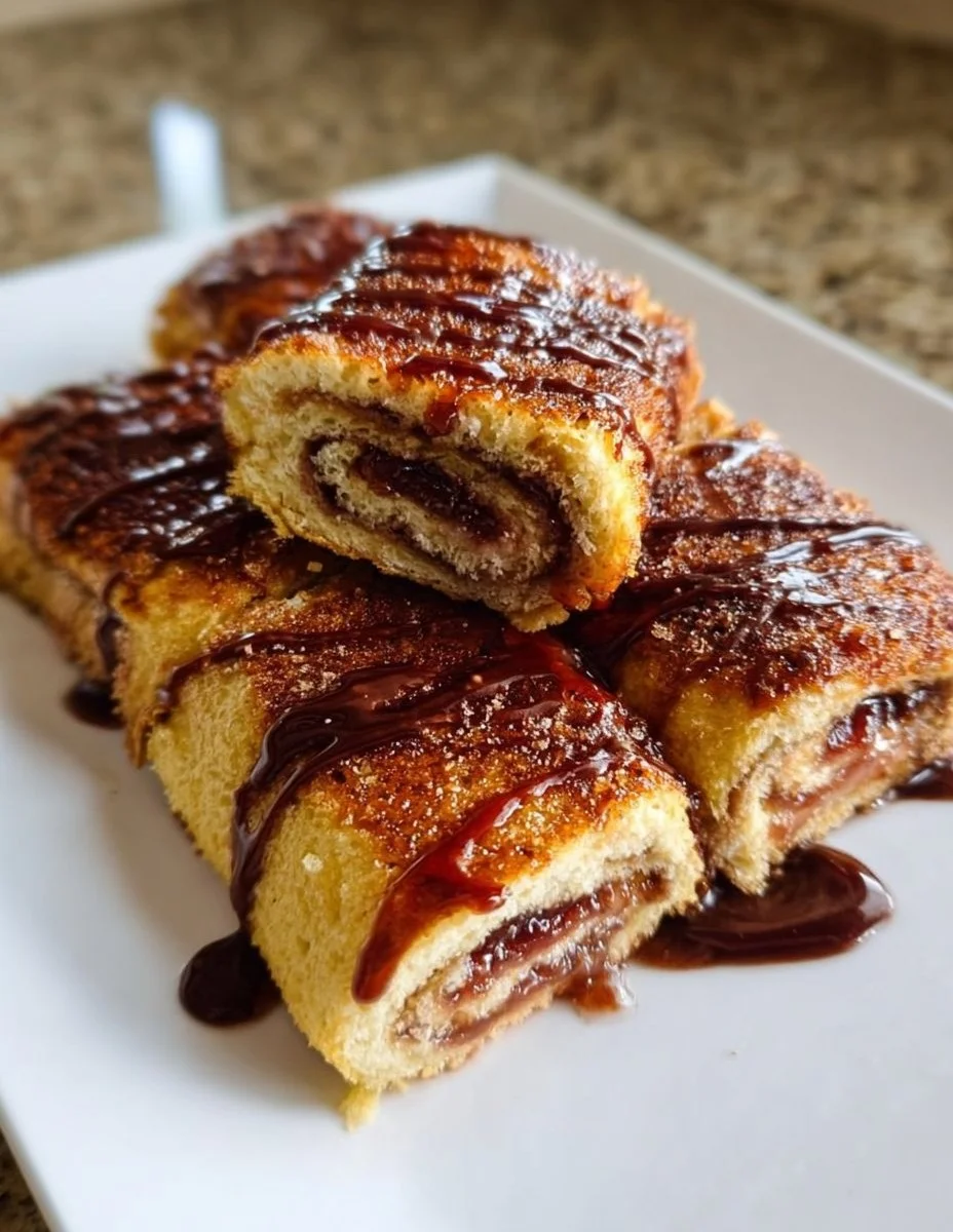 Pain perdu roulé chocolat confiture facile
