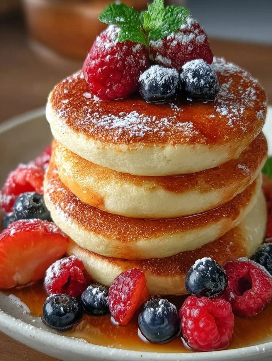 Pancakes japonais moelleux aux fruits rouges