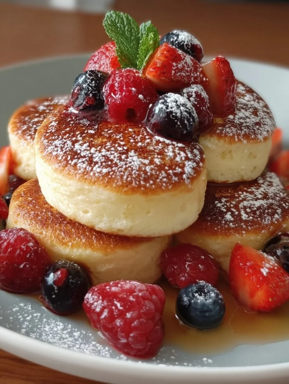 Pancakes japonais moelleux aux fruits rouges