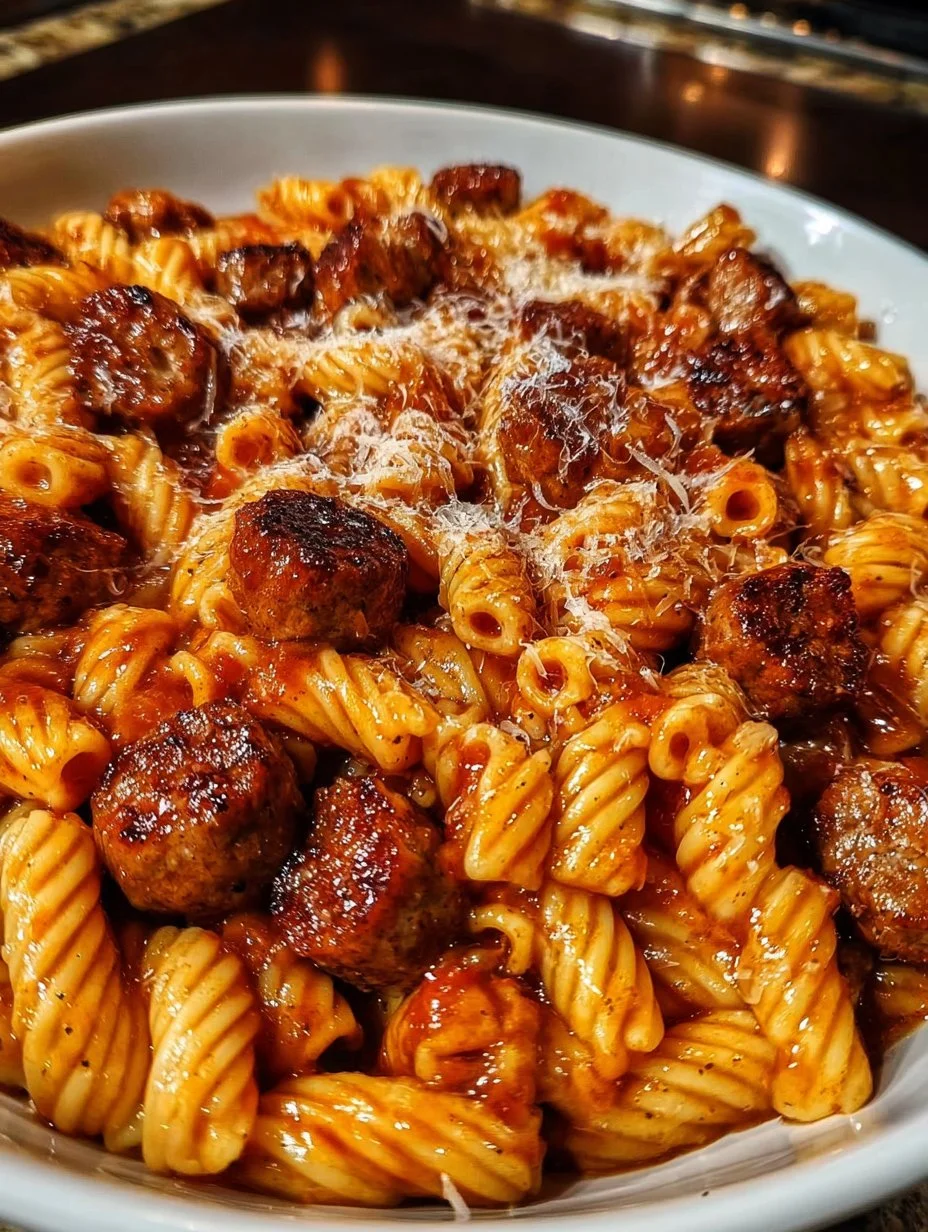Pâtes saucisse sauce tomate