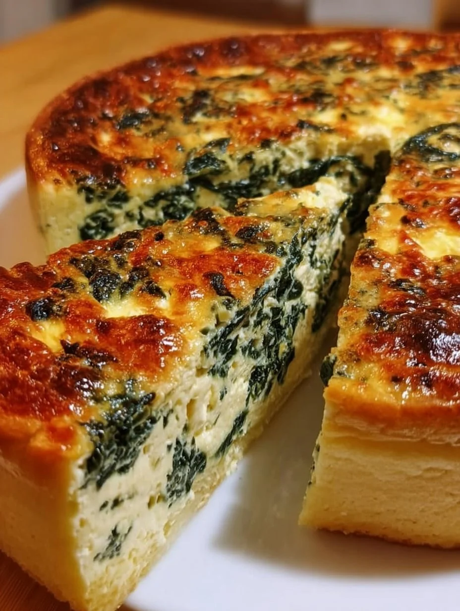 Quiche épaisse aux épinards et fromage