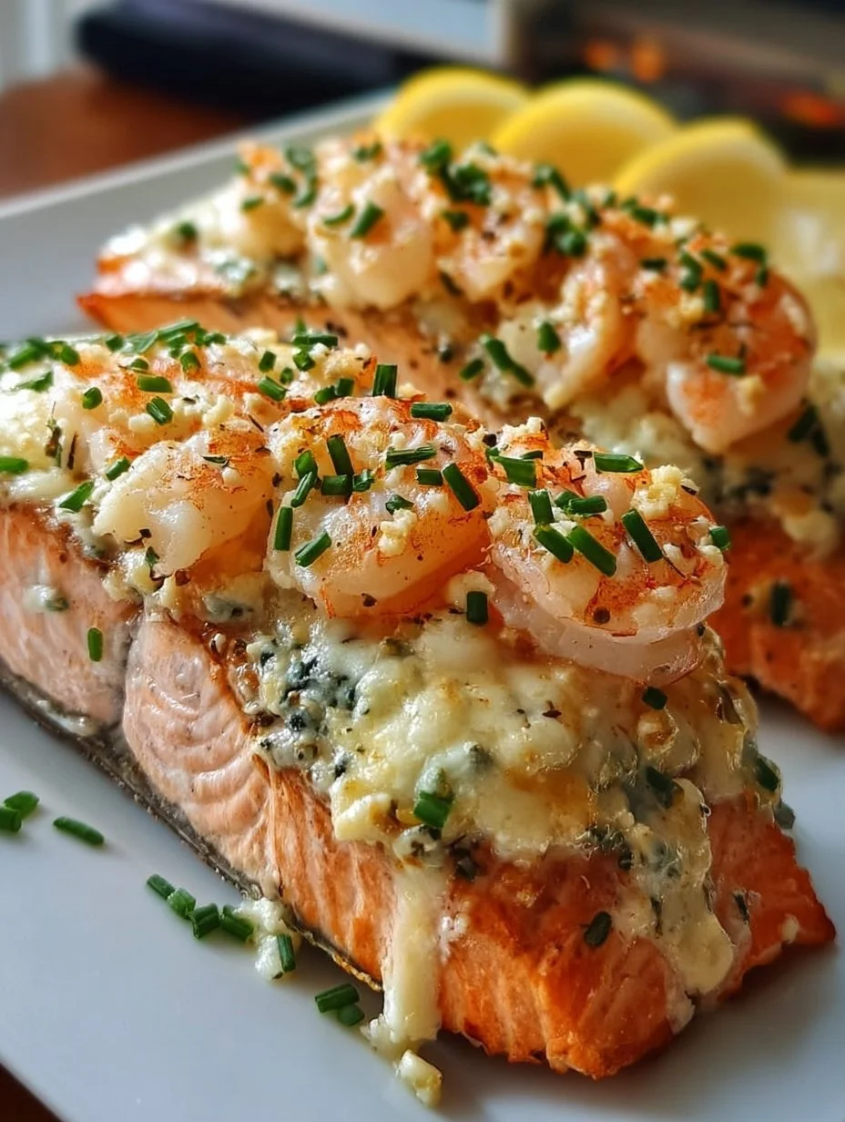 Saumon farci crémeux aux crevettes et citron