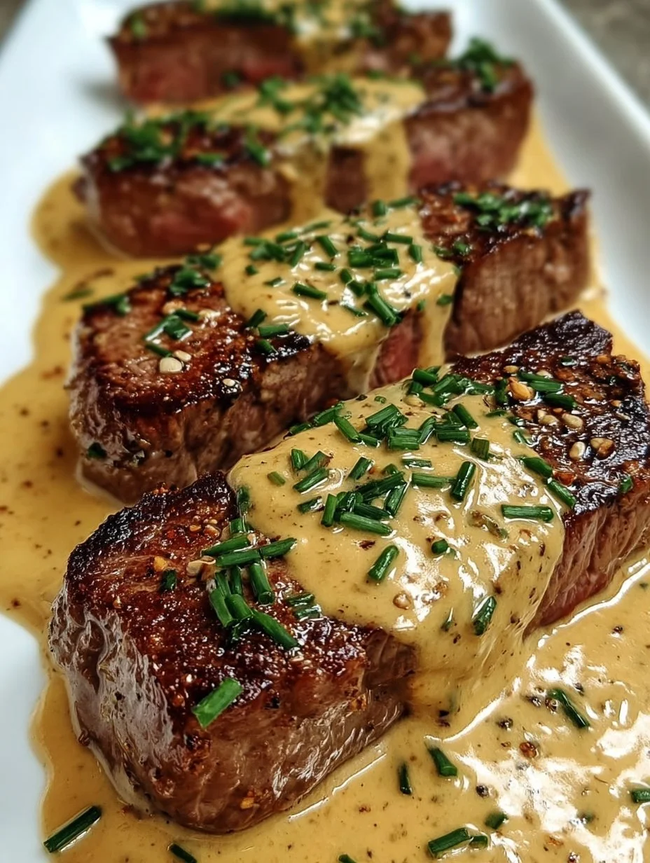 Steaks grillés sauce crémeuse au poivre