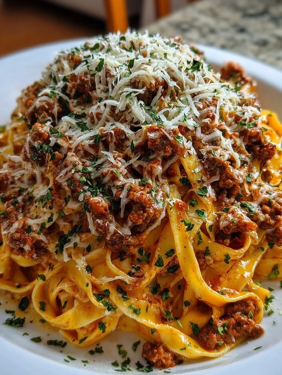 Tagliatelles bolognaises crémeuses au fromage