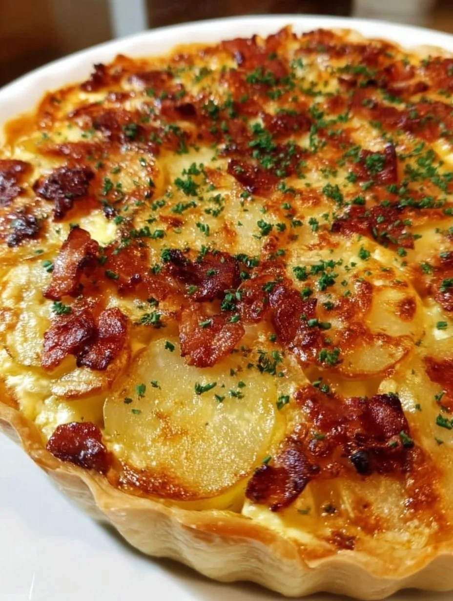 Tarte pommes de terre lardons comté fondant