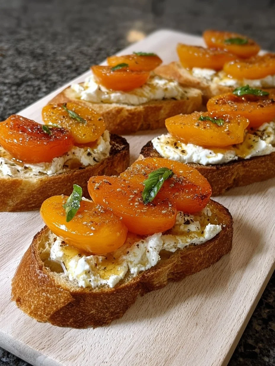 Bruschetta abricot chèvre et miel