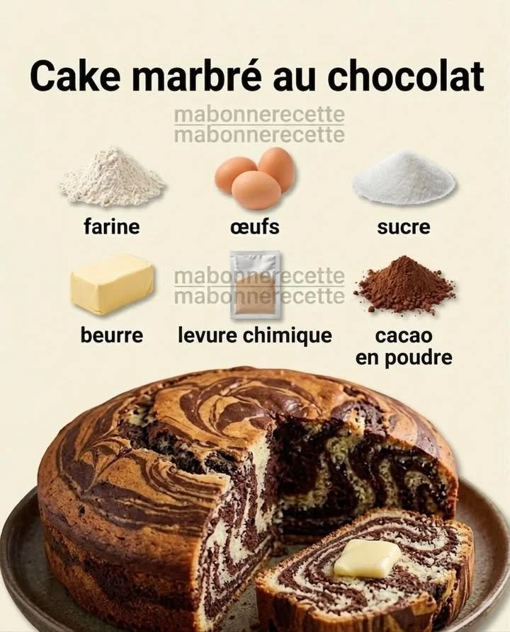 Cake marbré au chocolat
