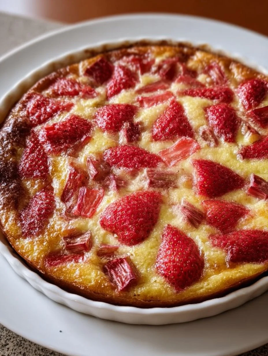 Clafoutis fraises rhubarbe fondant et facile