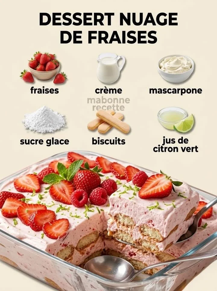 Dessert nuage de fraises