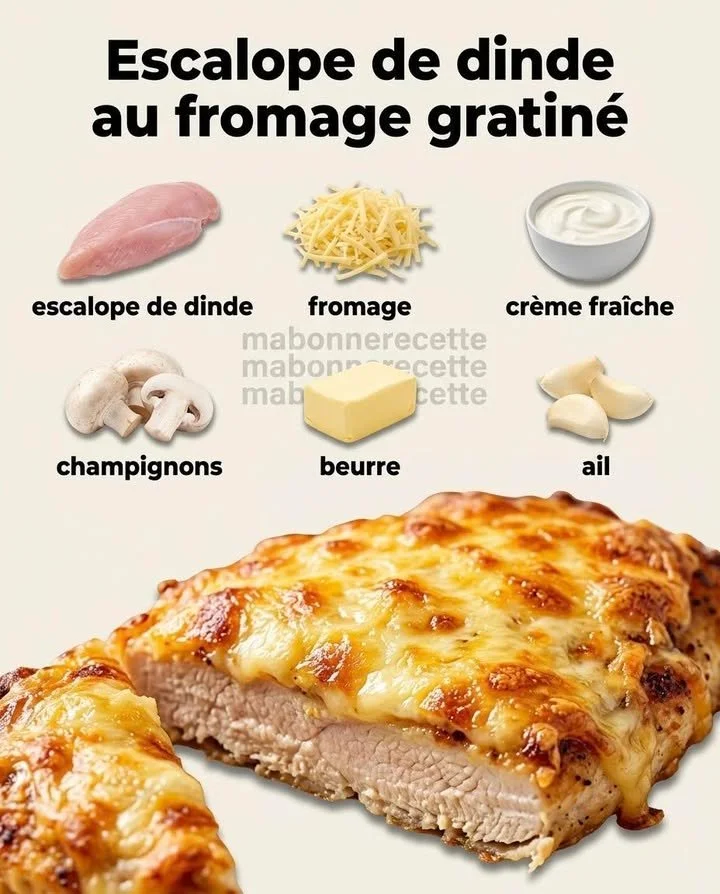Escalope de dinde au fromage gratiné