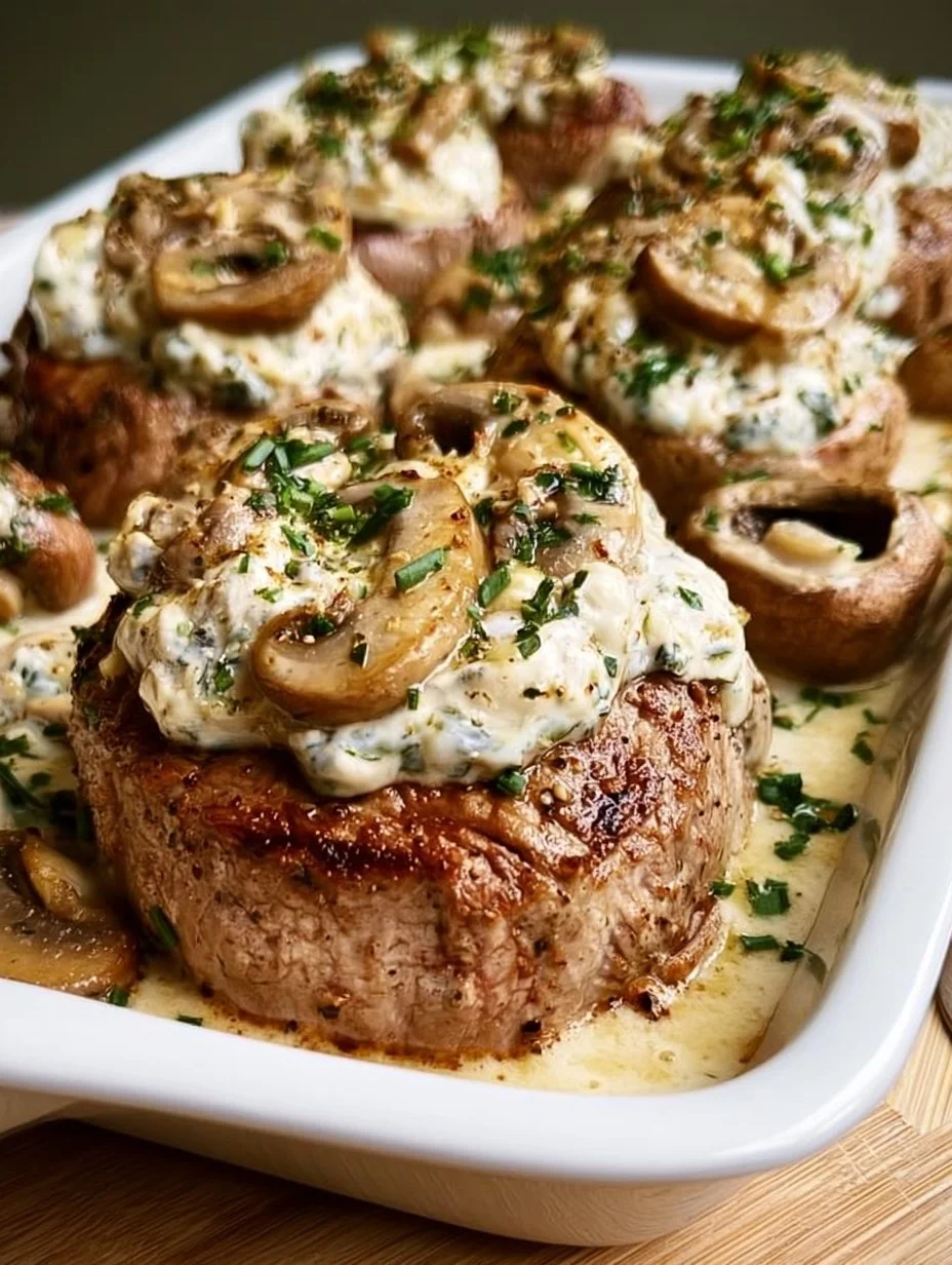 Filet mignon au Boursin et champignons