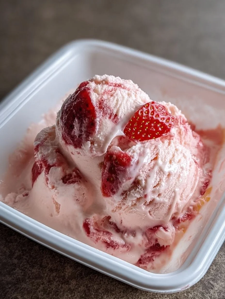 Glace fraise sans sorbetière