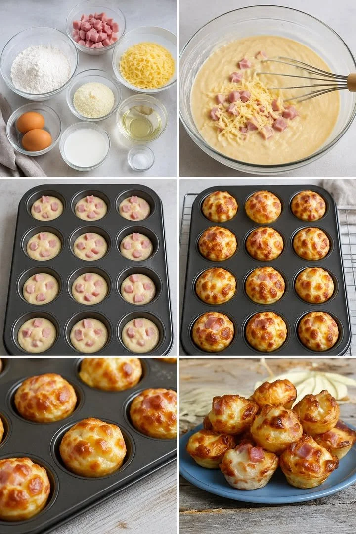 Muffins Salés au Jambon et Fromage