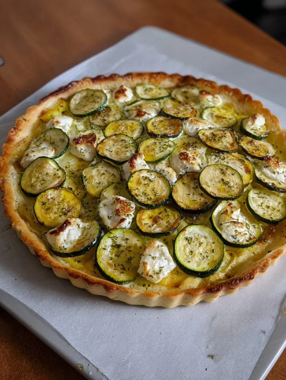 Tarte fine courgette chèvre et miel