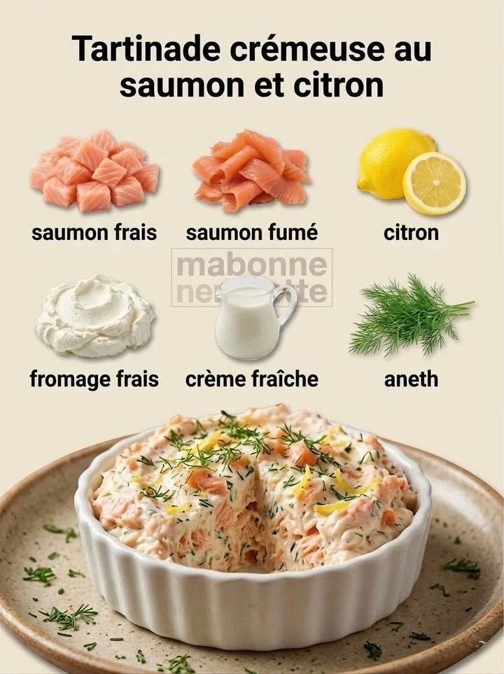 Tartinade crémeuse au saumon et citron
