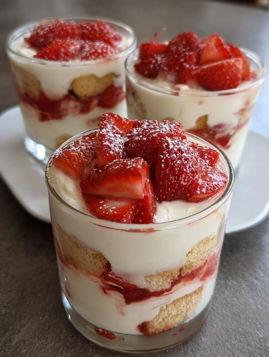 Tiramisu fraise express en verrines