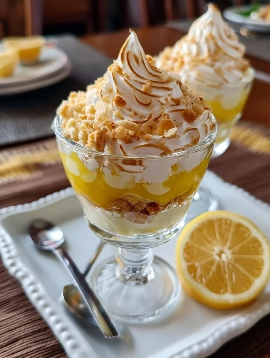 Verrine citron meringue crumble