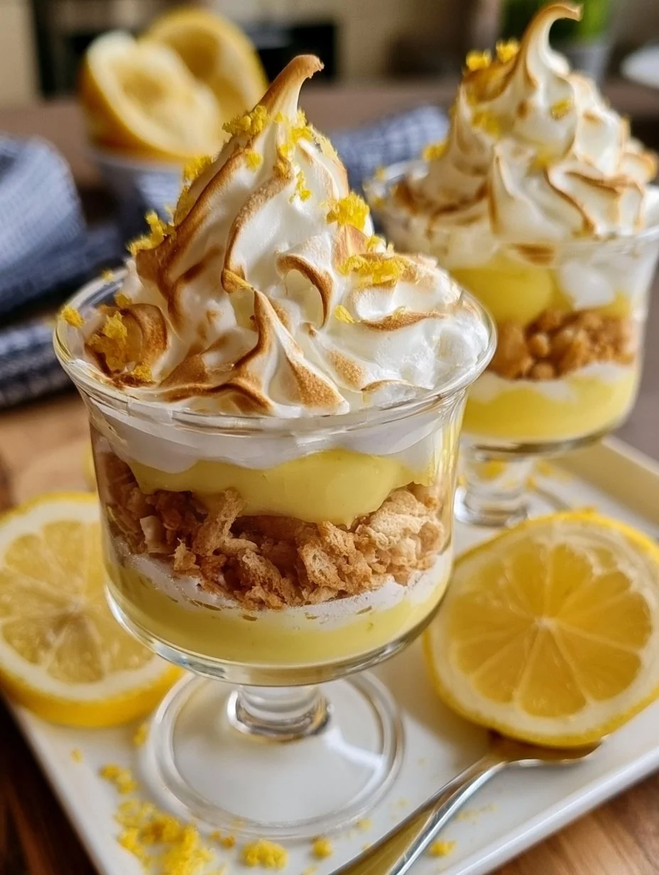 Verrine citron meringue crumble