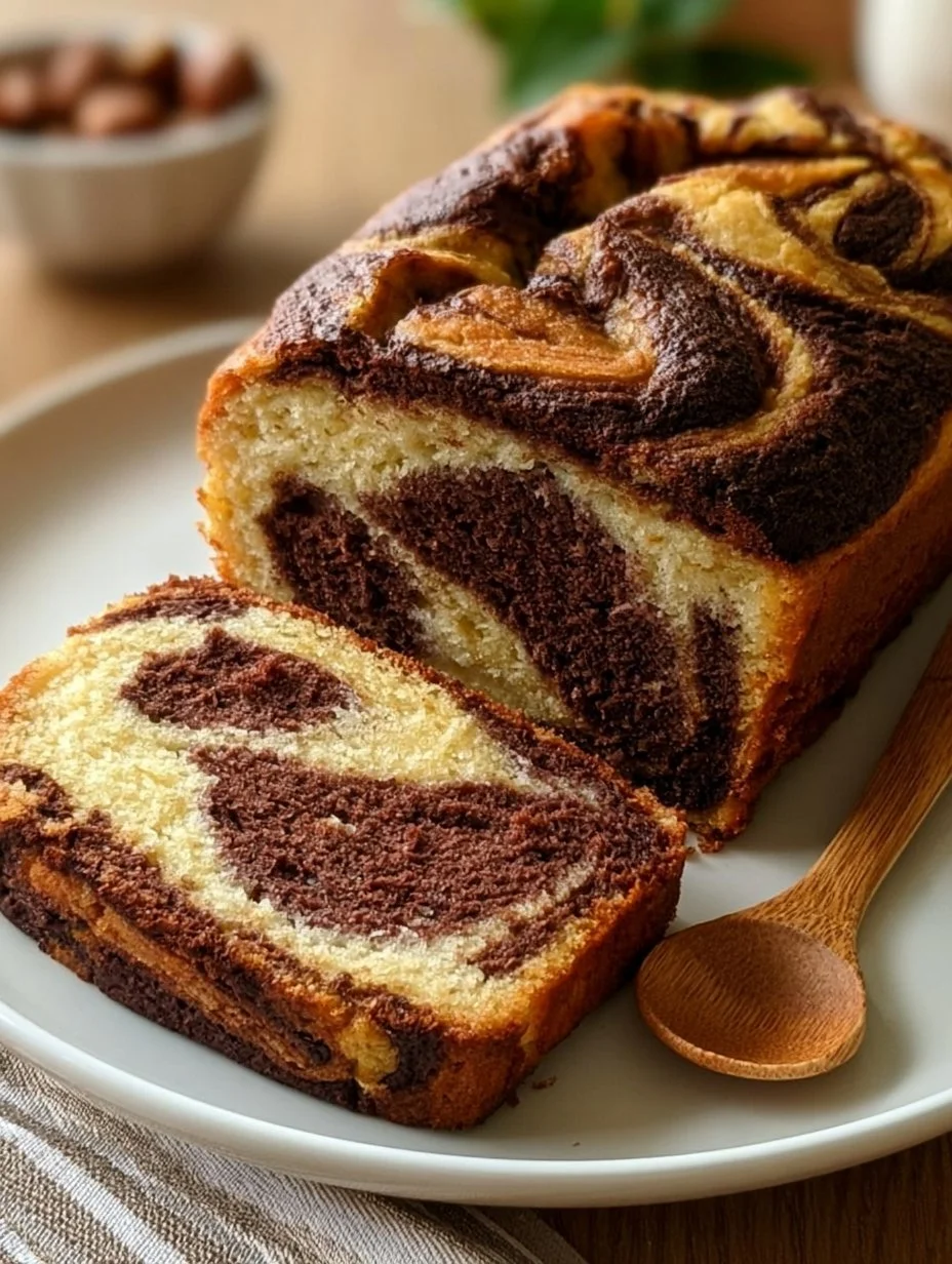 Cake marbré au chocolat et à la vanille
