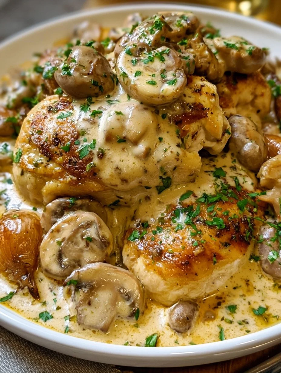 Fricassée de Poulet aux Champignons