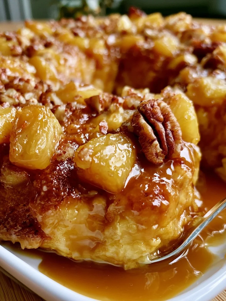 Gâteau-pouding à l’ananas frais & sauce au caramel