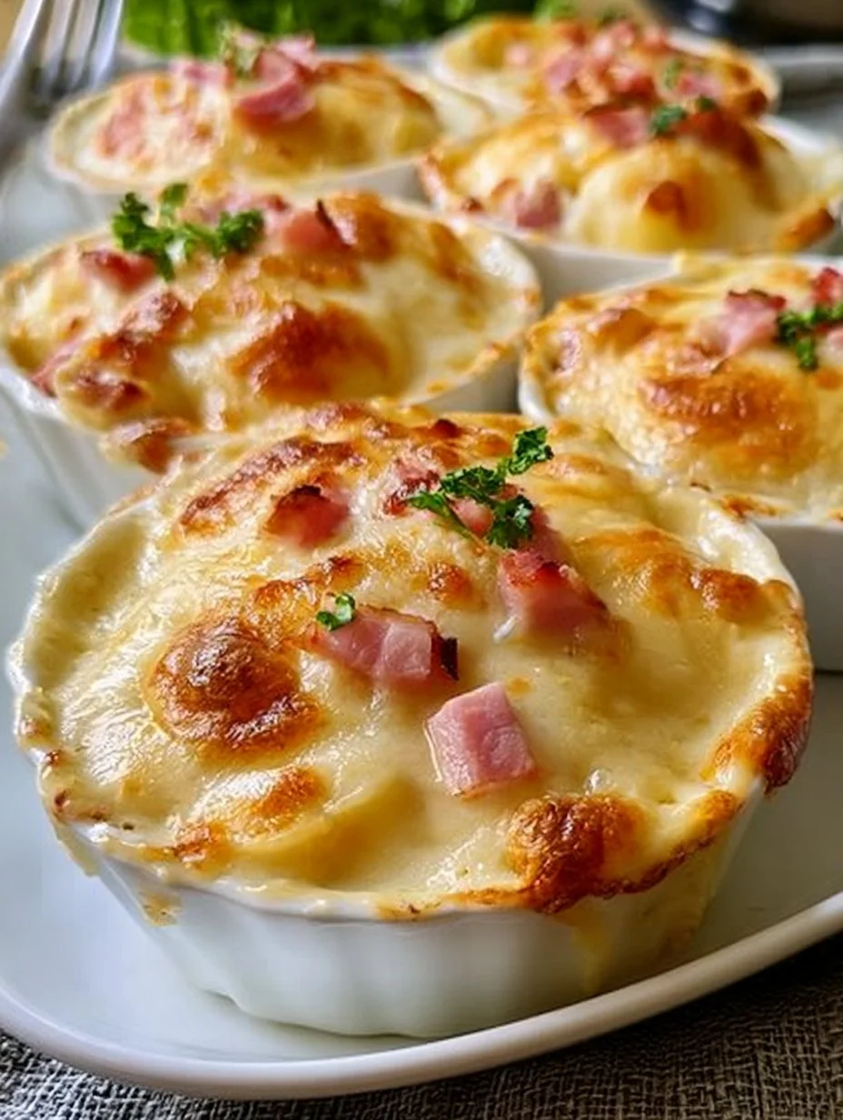 Gratin de pommes de terre au jambon et fromage