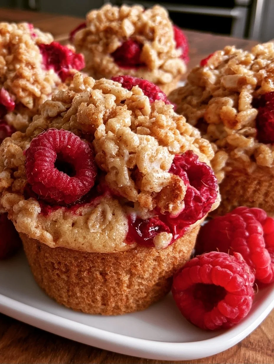 Muffins Raspberry and Rice Krispies with Maple