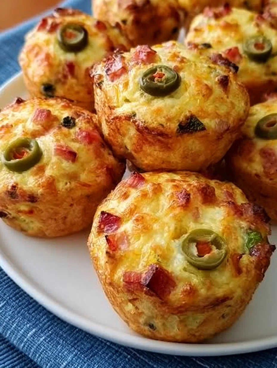 Muffins Salés Jambon, Fromage et Olives