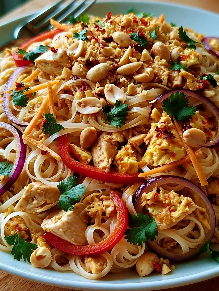 Nouilles thaï poulet cacahuètes Rapides et Faciles