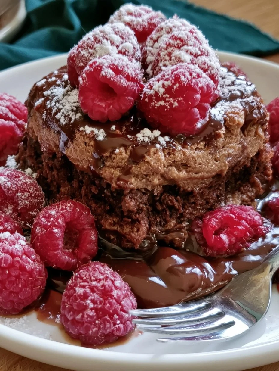 Pouding chômeur chocolat et framboises