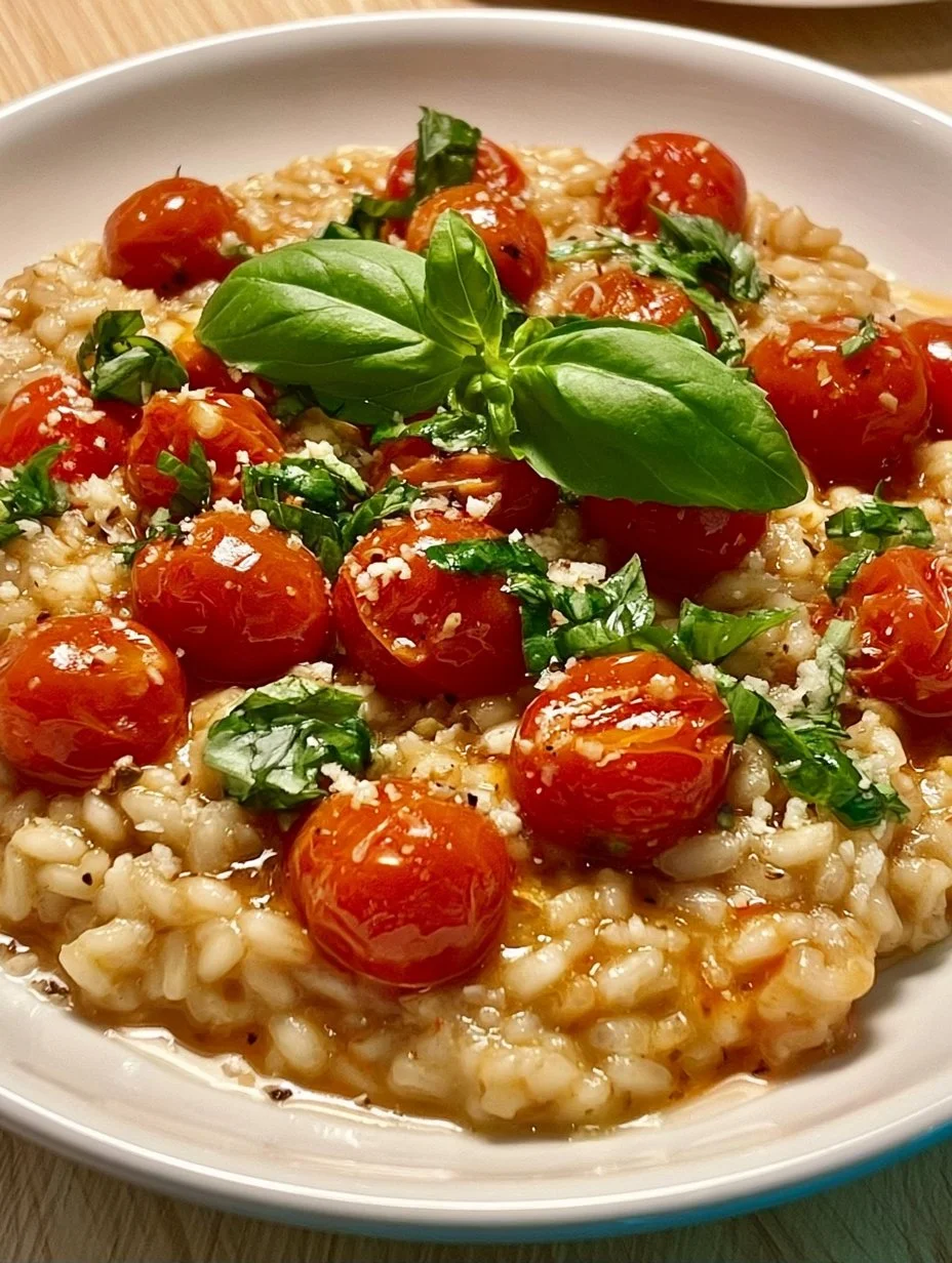 Risotto tomates cerises basilic