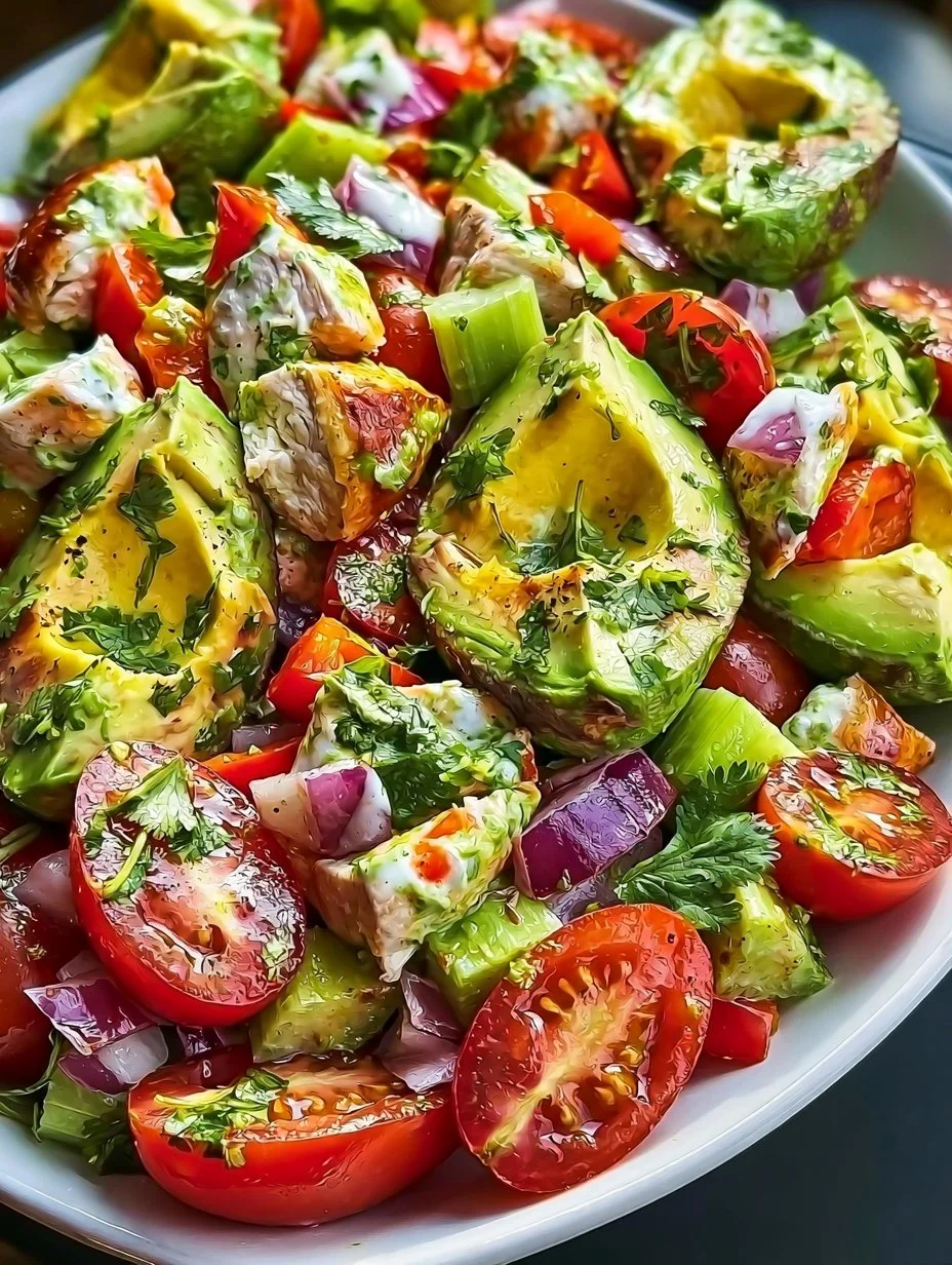 Salade poulet avocat saine et facile à préparer
