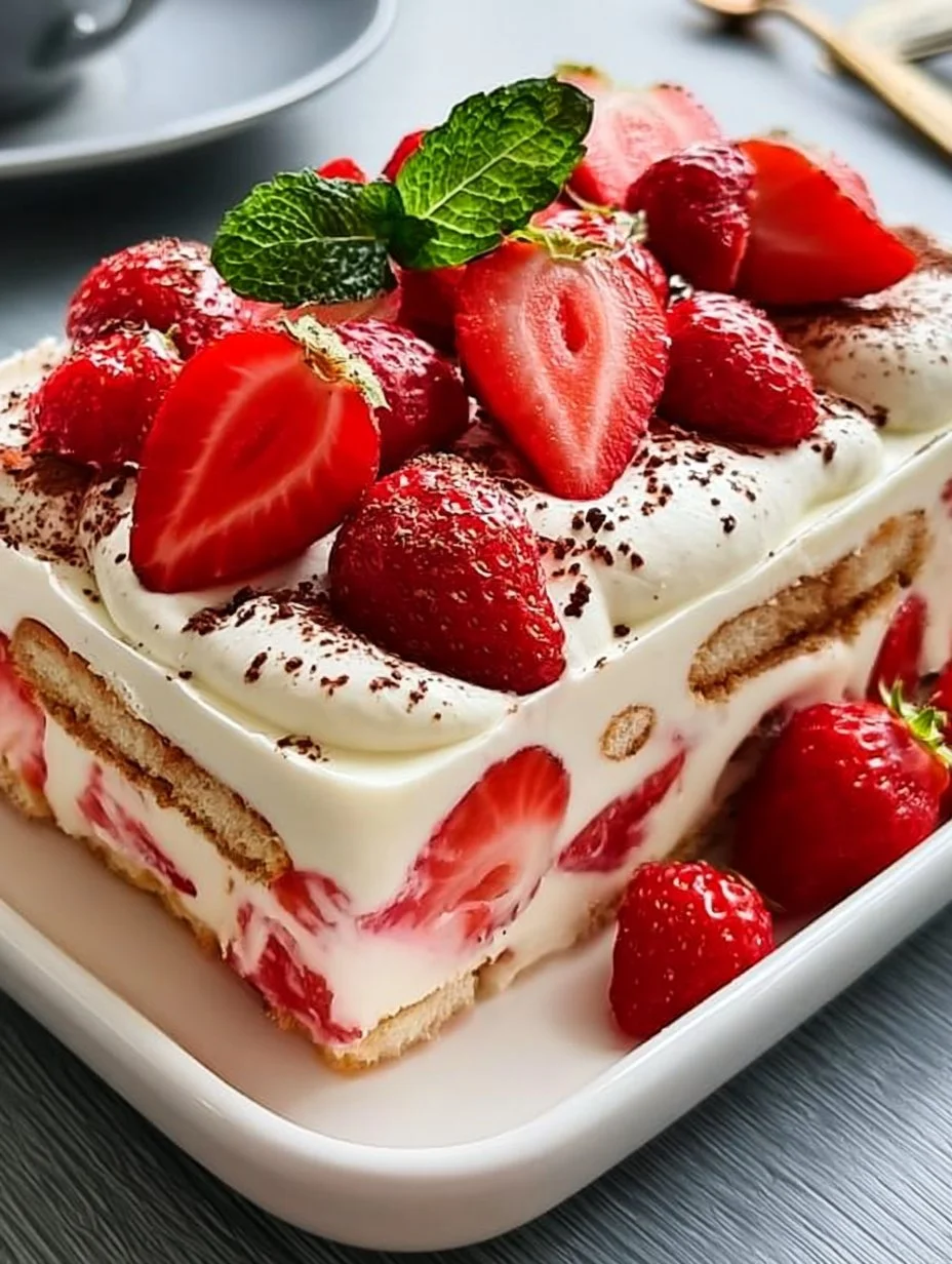 Tiramisu fraise sans cuisson facile et rapide